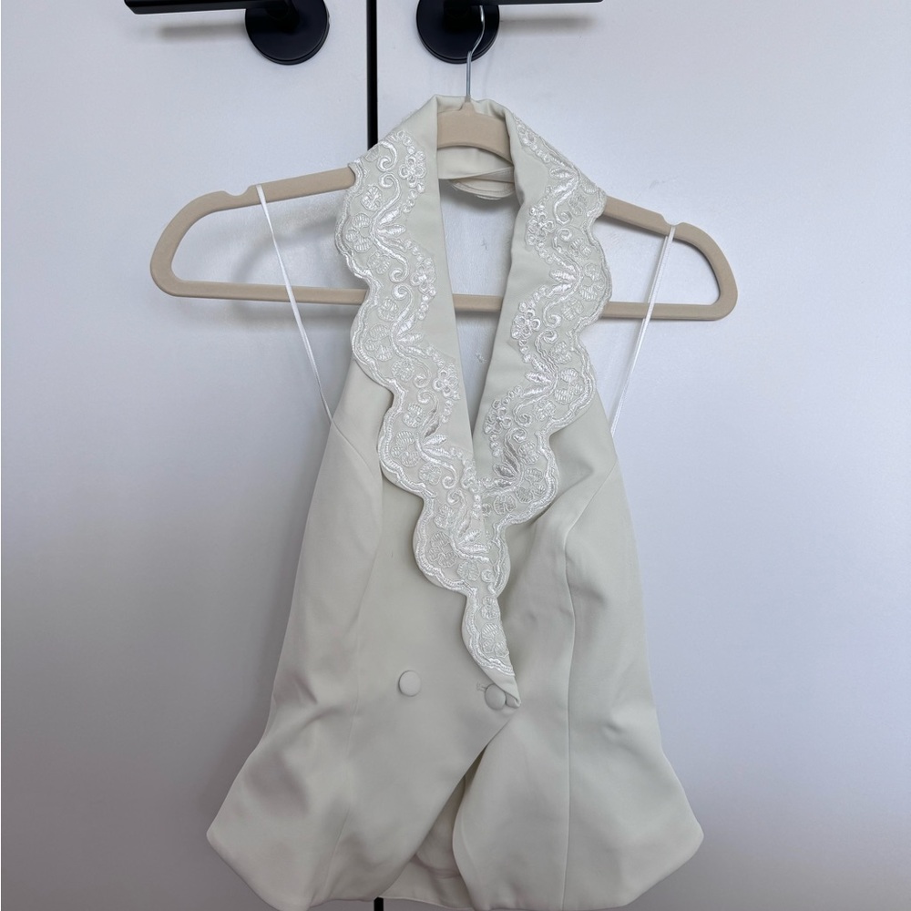 Reformation Primrose Vest in Cream